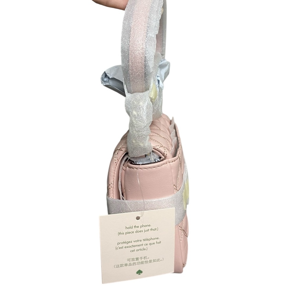Kate Spade NWT Natalia Quilted Smooth Leather Turnlock Crossbody Rose Smโฆ - Picture 13 of 16